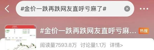 金价暴跌！金饰价格全线跌破1000元